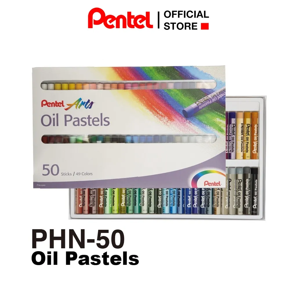 Ảnh Phấn/ Sáp Dầu Pentel  Oil  Pastel PHN - 50 màu  | Màu Sắc Pastel Tươi Sáng Phong Phú | An Toàn Cho Sức Khỏe Người Dùng | 1