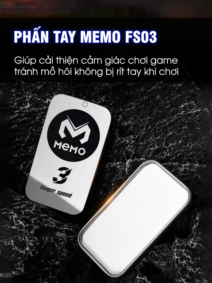 Ảnh Phấn tay chống mồ hôi gaming MEMO FS03 chơi game mượt mà không rít màn hình tăng độ nhạy liên quân mobile FF 1