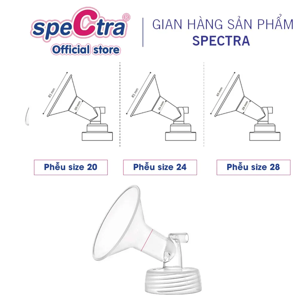 Ảnh Phễu Hút Sữa Spectra Chính Hãng (Size 16/20/24/28mm) 4