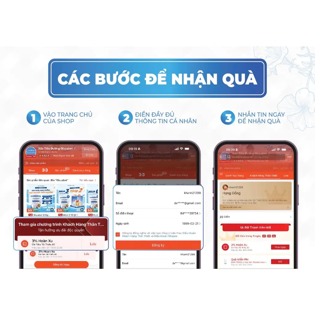 Ảnh Phiếu quà tặng KHTT Gluzabet. 1