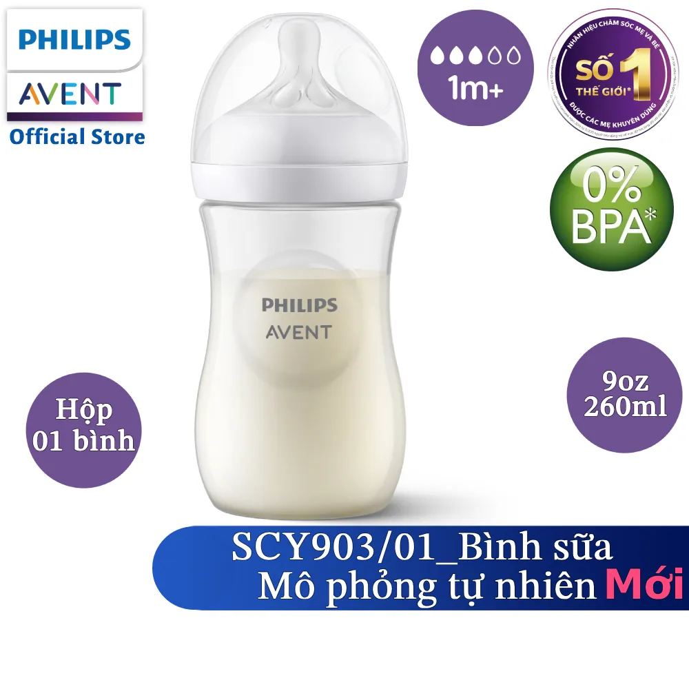 Ảnh Philips Avent Bình sữa mô phỏng tự nhiên 260ml mới SCY903/01 SCY903/66 SCY903/67 4