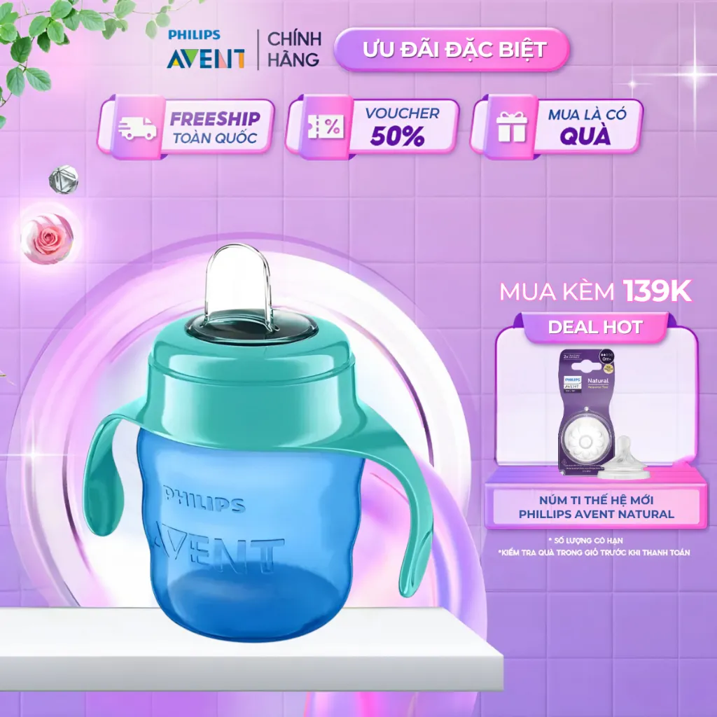 Ảnh Philips Avent Bình Tập Uống Nhiều Màu Cho Trẻ Trên 6 Tháng Tuổi 200ml 1