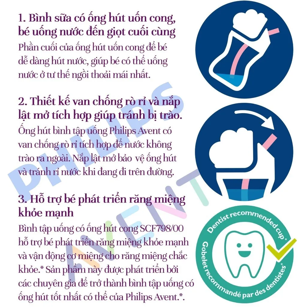Ảnh Philips Avent Bình Tập Uống Có Ống Hút Cho Bé 12 Tháng Tuổi 300ml 4