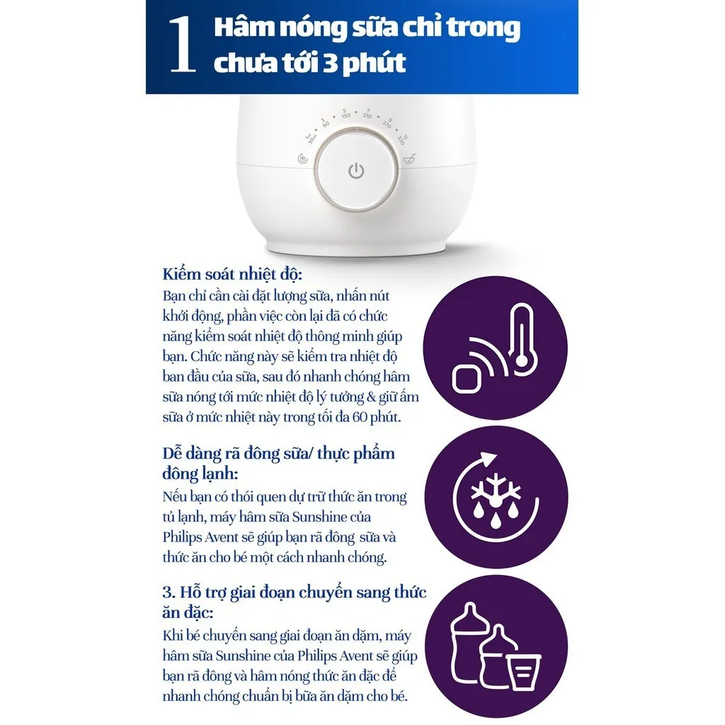 Ảnh Philips Avent Máy Hâm Sữa Và Thức Ăn Siêu Tốc Bằng Điện 3