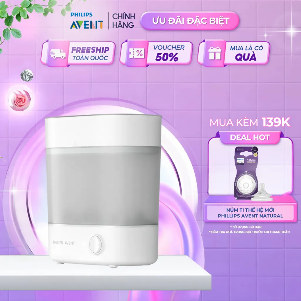 Ảnh Philips Avent Máy Tiệt Trùng Bình Sữa 3 Trong 1 Starlight 1