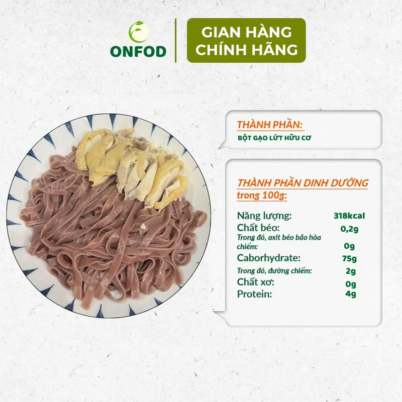 Ảnh Phở bún gạo lứt hữu cơ ONFOD dành cho người ăn kiêng, giảm cân, tiểu đường, gym, yoga thực dưỡng eat clean 500g 3