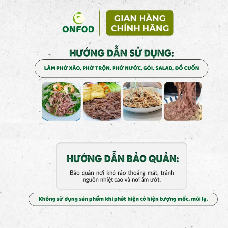 Ảnh Phở bún gạo lứt hữu cơ ONFOD dành cho người ăn kiêng, giảm cân, tiểu đường, gym, yoga thực dưỡng eat clean 500g 4