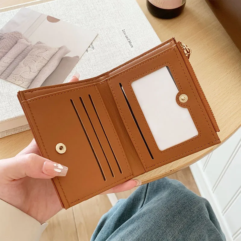 Ảnh Phong cách ngắn gọn Tinh tế Ví nữ đầy màu sắc Ví đựng tiền mặt Mini đa chức năng có thể gập lại dễ thương 2