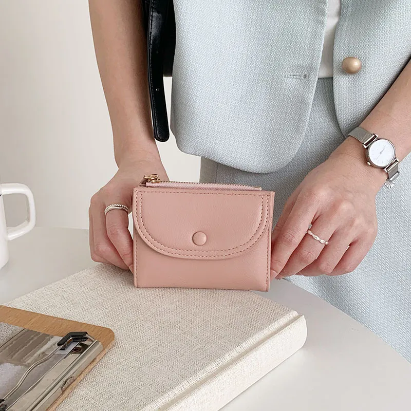 Ảnh Phong cách ngắn gọn Tinh tế Ví nữ đầy màu sắc Ví đựng tiền mặt Mini đa chức năng có thể gập lại dễ thương 4