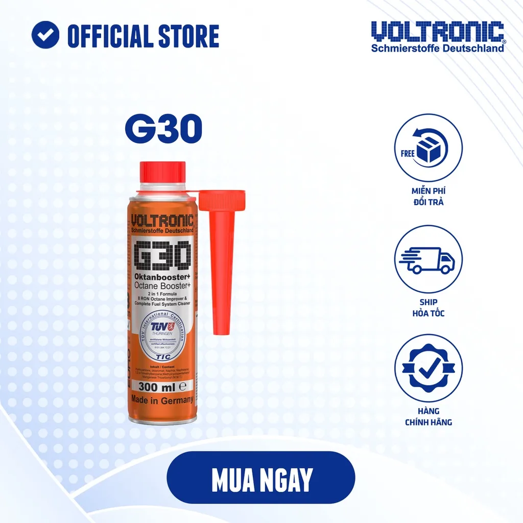 Ảnh Phụ gia vệ sinh hệ thống xăng và tăng octane nhập khẩu đức VOLTRONIC g30 octane booster+ 3