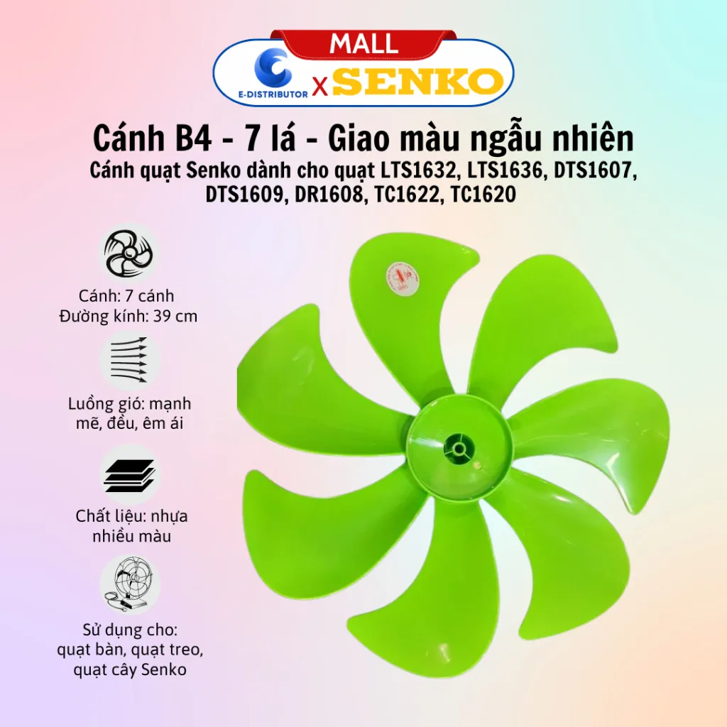 Ảnh Phụ kiện thay thế quạt Senko và cánh quạt 3 cánh Senko B3, B4, B5 - Giao màu ngẫu nhiên - Chính hãng 4