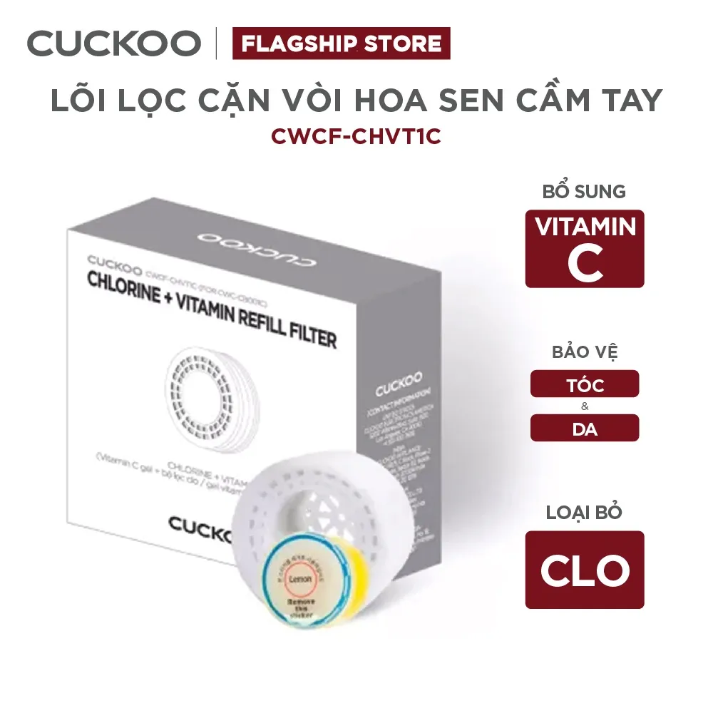 Ảnh Phụ kiện vòi sen Cuckoo CWCF-CHVT1C: Lõi lọc Clo và Vitamin C - Hàng chính hãng - Chất lượng Hàn Quốc 1