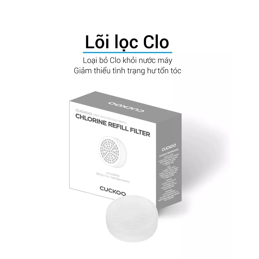 Ảnh Phụ kiện vòi sen Cuckoo CWCF-CHVT1C: Lõi lọc Clo và Vitamin C - Hàng chính hãng - Chất lượng Hàn Quốc 2