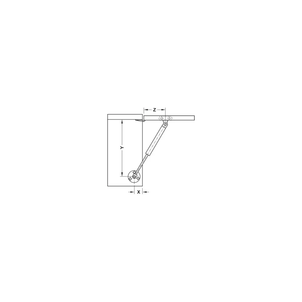 Ảnh Phuộc hơi pít tông, cho tay nâng cho cửa gỗ hoặc tay nâng với khung nhôm Hafele 3
