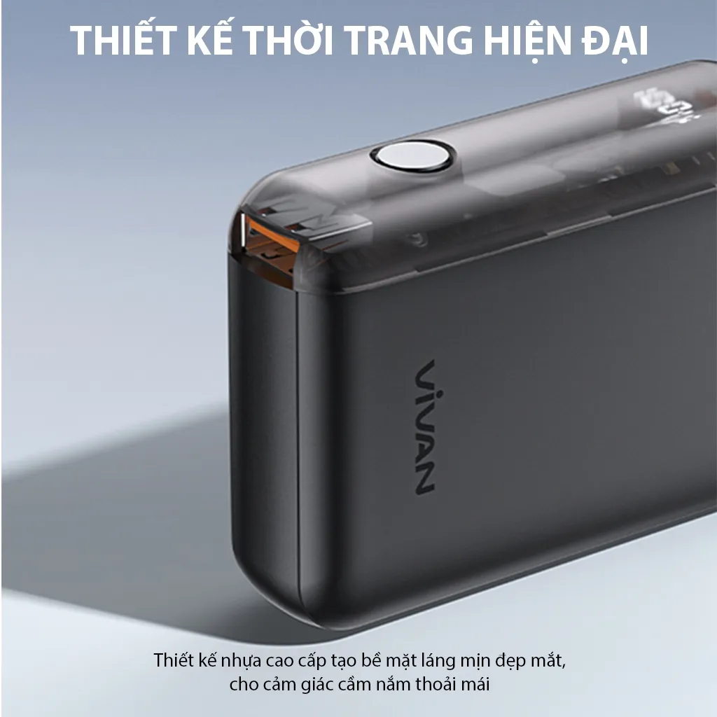 Ảnh Pin dự phòng mini VIVAN VPB-Q10 9600mAh tích hợp cáp 3