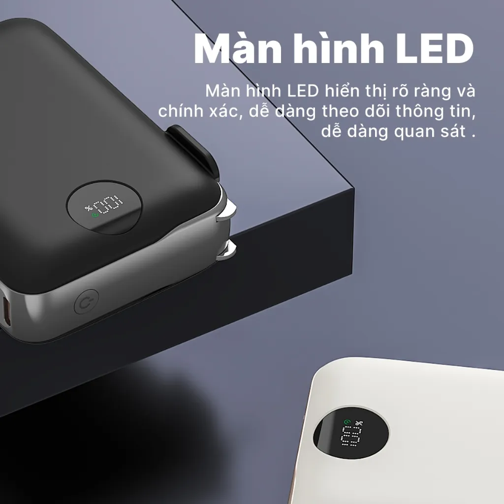Ảnh Pin dự phòng StarGO Star X1 dung lượng 10000mAh công suất 22.5W tích hợp 2 cáp lighting và type-c 3