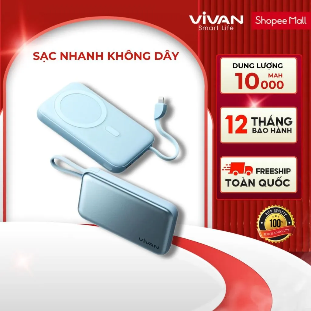 Ảnh Pin dự phòng VIVAN VPB-W11/13/20 10000mAh thông minh không dây sạc nhanh từ tính 15W 1