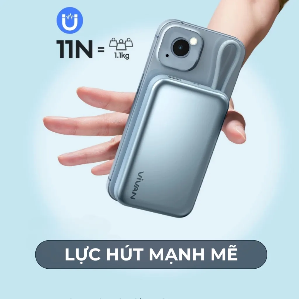 Ảnh Pin dự phòng VIVAN VPB-W11/13/20 10000mAh thông minh không dây sạc nhanh từ tính 15W 4