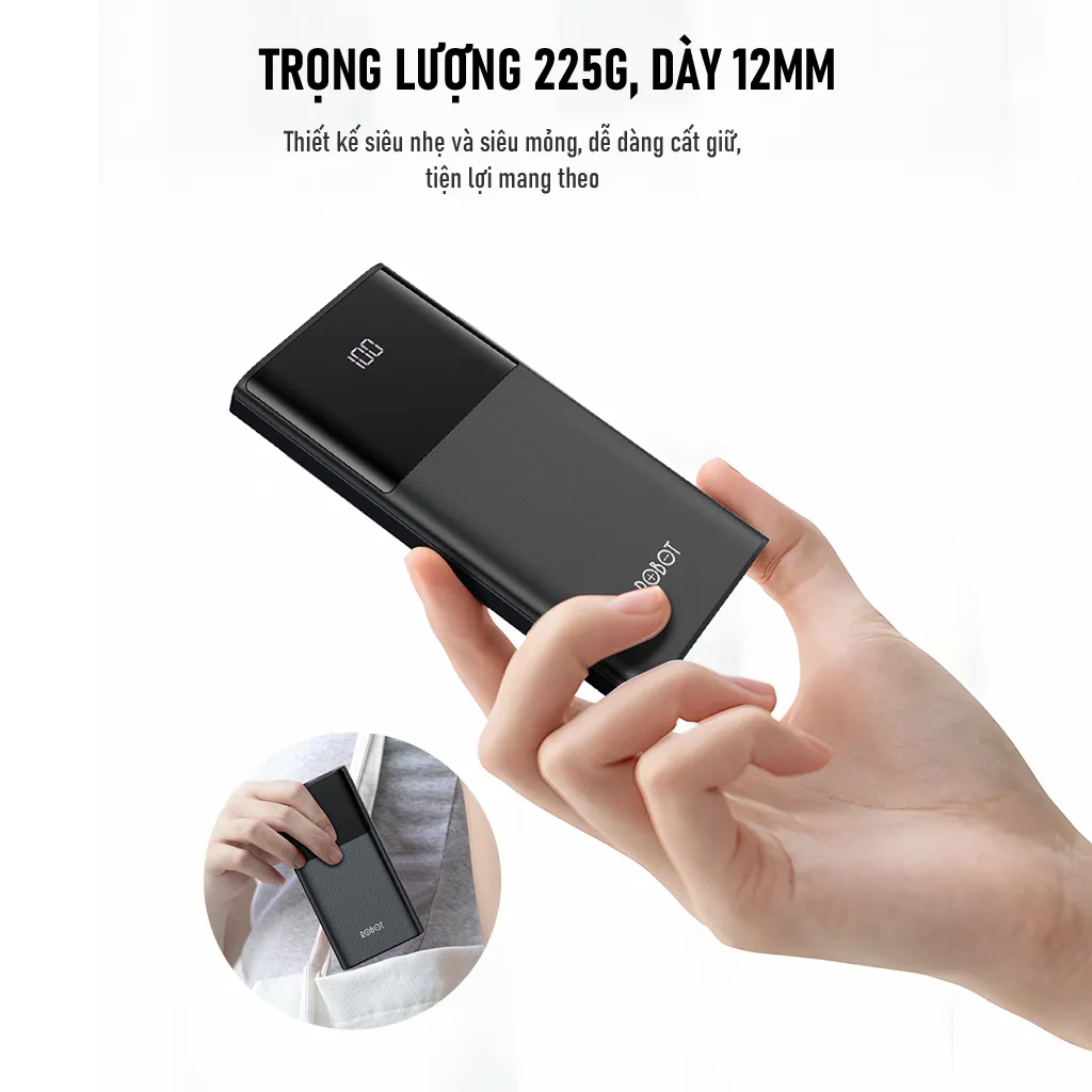 Ảnh Pin Sạc Dự Phòng 10.000mAh ROBOT RT190S 2 Cổng Sạc Vào & 2 Cổng Sạc Ra - Chính Hãng 4