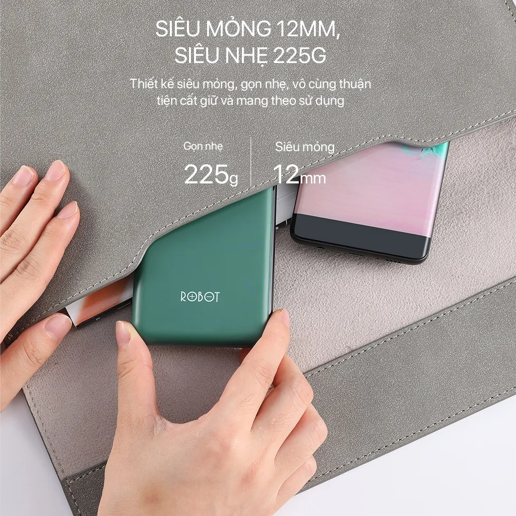 Ảnh Pin Sạc Dự Phòng 10000mAh Wook RT180 1 Output USB & 2 Input Micro Type-C BH 12 Tháng VIVAN Công Suất 18W 4