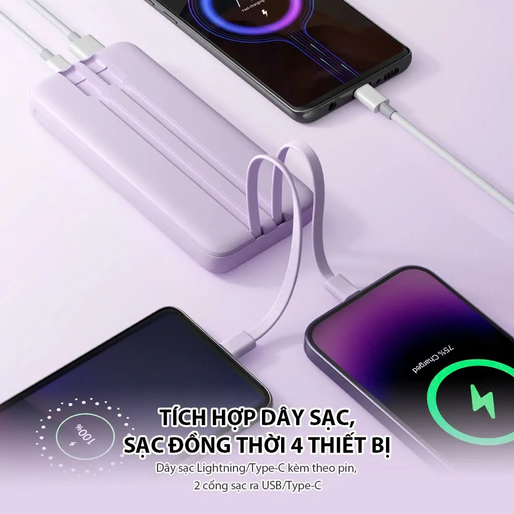 Ảnh Pin Sạc Dự Phòng Chính Hãng 10000mAh VIVAN VPB-M10/ VPB-Q10 20000mAh X10 Sạc Nhanh Chuẩn PD/QC3.0 18W 3