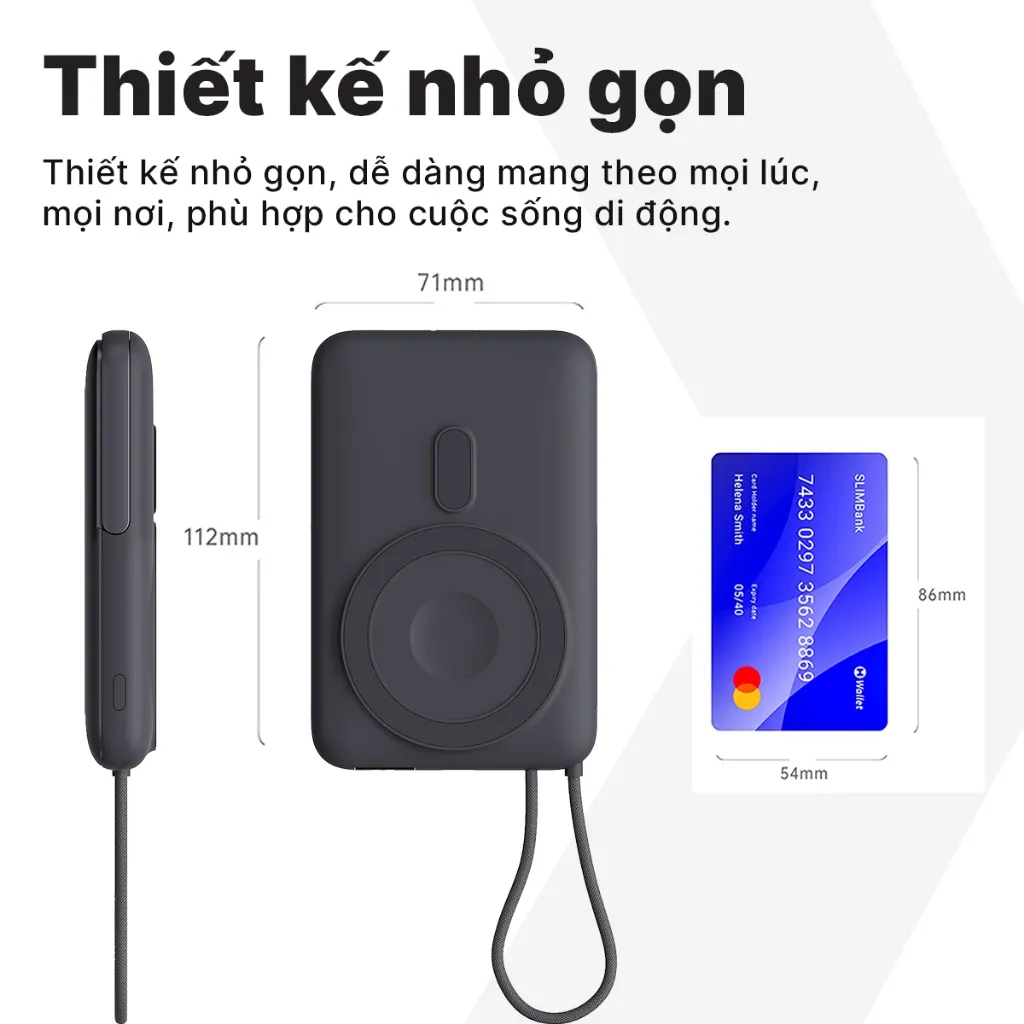 Ảnh Pin sạc dự phòng không dây StarGO Star X sạc từ tính dung lượng 10000mAh sạc nhanh 22.5W 2