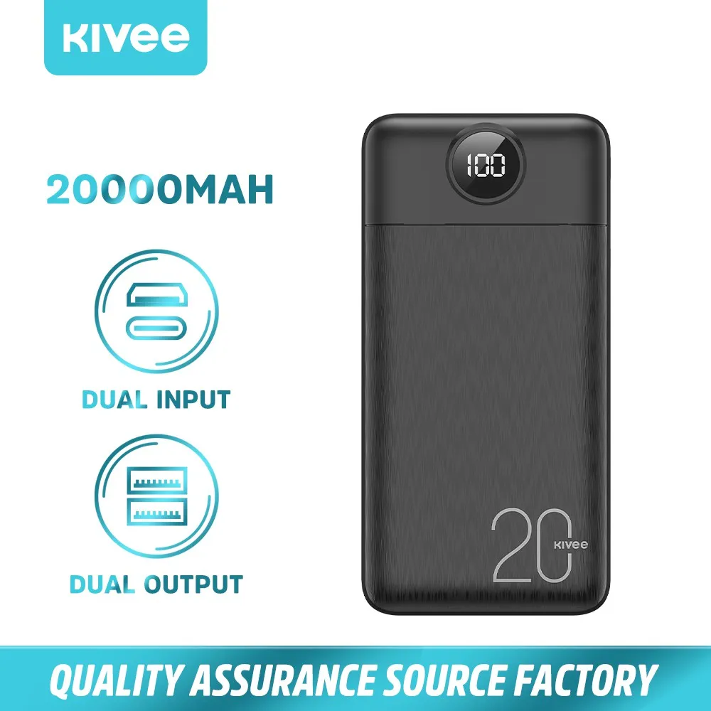 Ảnh Pin sạc dự phòng KIVEE 20000mAh 2.1a sạc nhanh màn hình kỹ thuật số LED 1