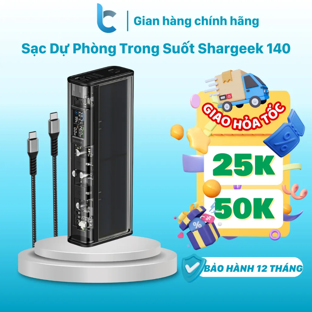 Ảnh Pin Sạc Dự Phòng Sharge Shargeek 140 Nhỏ Gọn Sạc Nhanh Tổng 140W Dung Lượng 20.000mAh 1