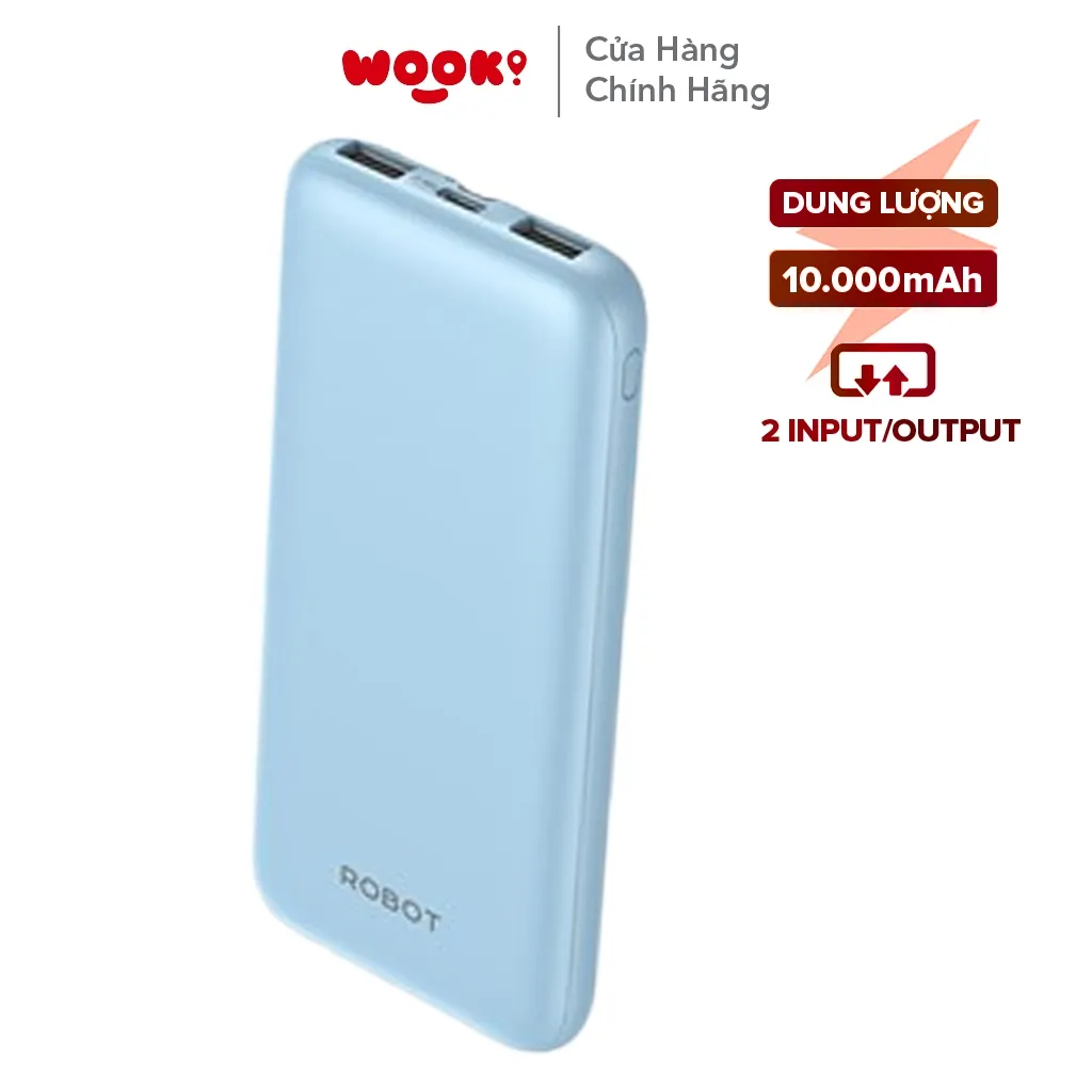 Ảnh Pin Sạc Dự Phòng Wook RT12 Dung lượng 10.000 mAh 2 cổng sạc IN/OUT - Chính Hãng 1