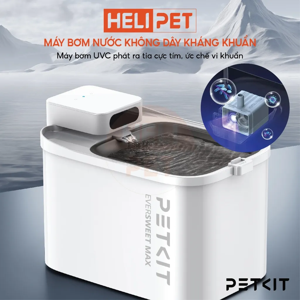 Ảnh [PIN SẠC] Máy Lọc Nước Cho Chó Mèo Dùng Pin PETKIT Eversweet Max - HeLiPet 1