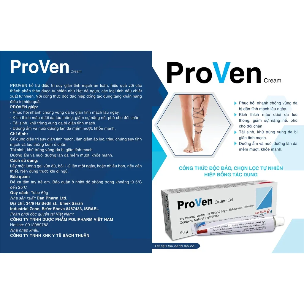 Ảnh Proven cream gel hỗ trợ tĩnh mạch Dan pharm Tube 60g xuất xứ ISRAEL 3