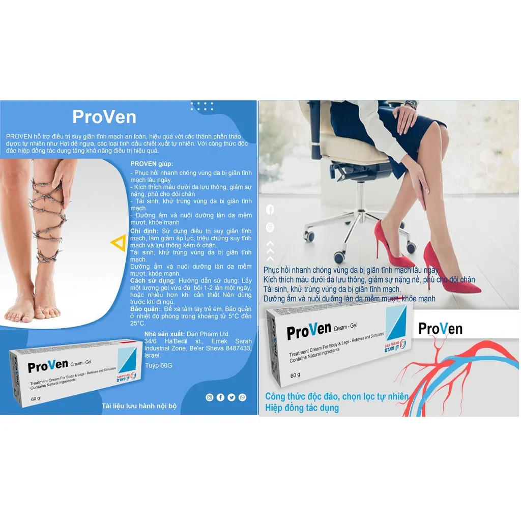 Ảnh Proven cream gel hỗ trợ tĩnh mạch Dan pharm Tube 60g xuất xứ ISRAEL 4