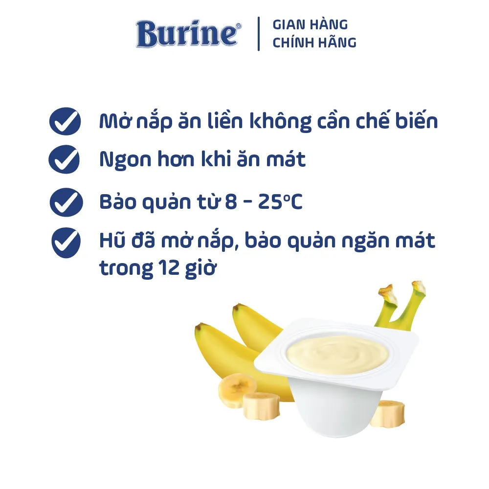 Ảnh Pudding ăn dặm Burine dành cho bé từ 6 tháng tuổi (Vỉ 6 Hũ x 50g) 4