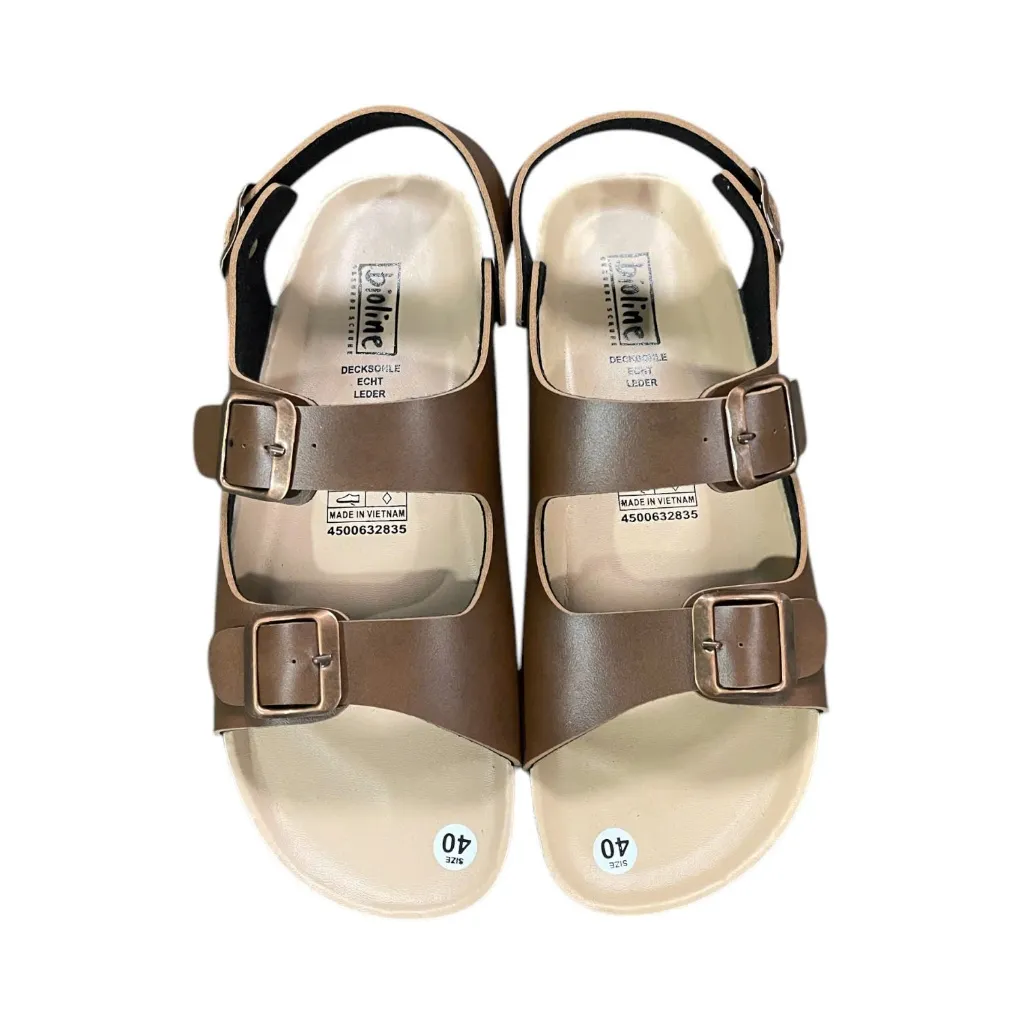 Ảnh PUK02 - Sandal công sở Birken Đế Trấu BIOLINE Official Thiết Kế Unisex Hai Quai Ngang Da PU 2