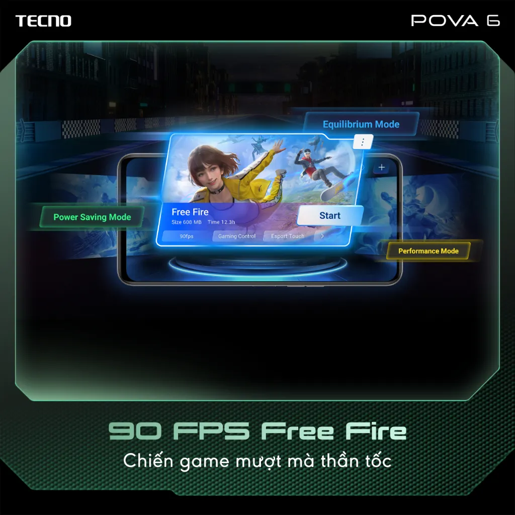 Ảnh [Quà tặng kèm có hạn] Điện thoại gaming Tecno Pova 6 (8+8)GB/256GB I 6000mAh + 70W I AMOLED 120Hz I 108MP 2