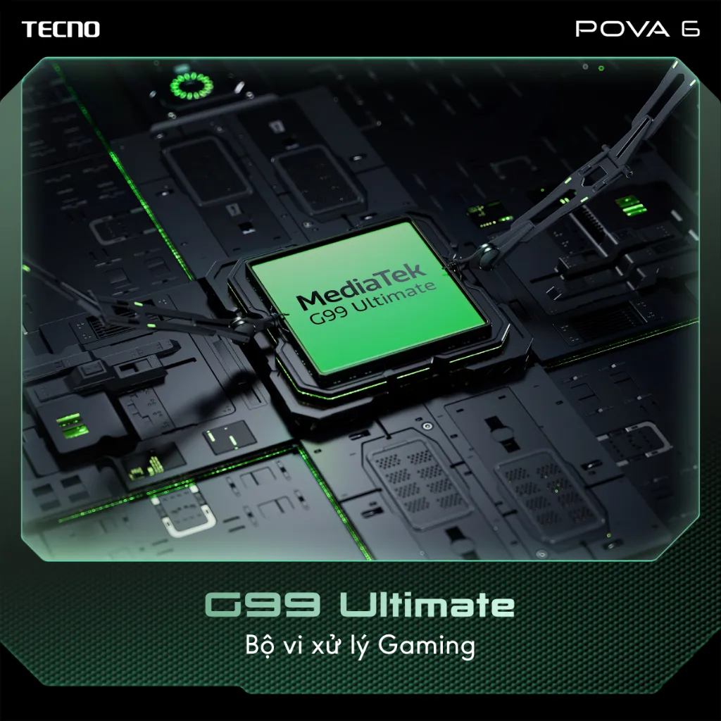 Ảnh [Quà tặng kèm có hạn] Điện thoại gaming Tecno Pova 6 (8+8)GB/256GB I 6000mAh + 70W I AMOLED 120Hz I 108MP 3