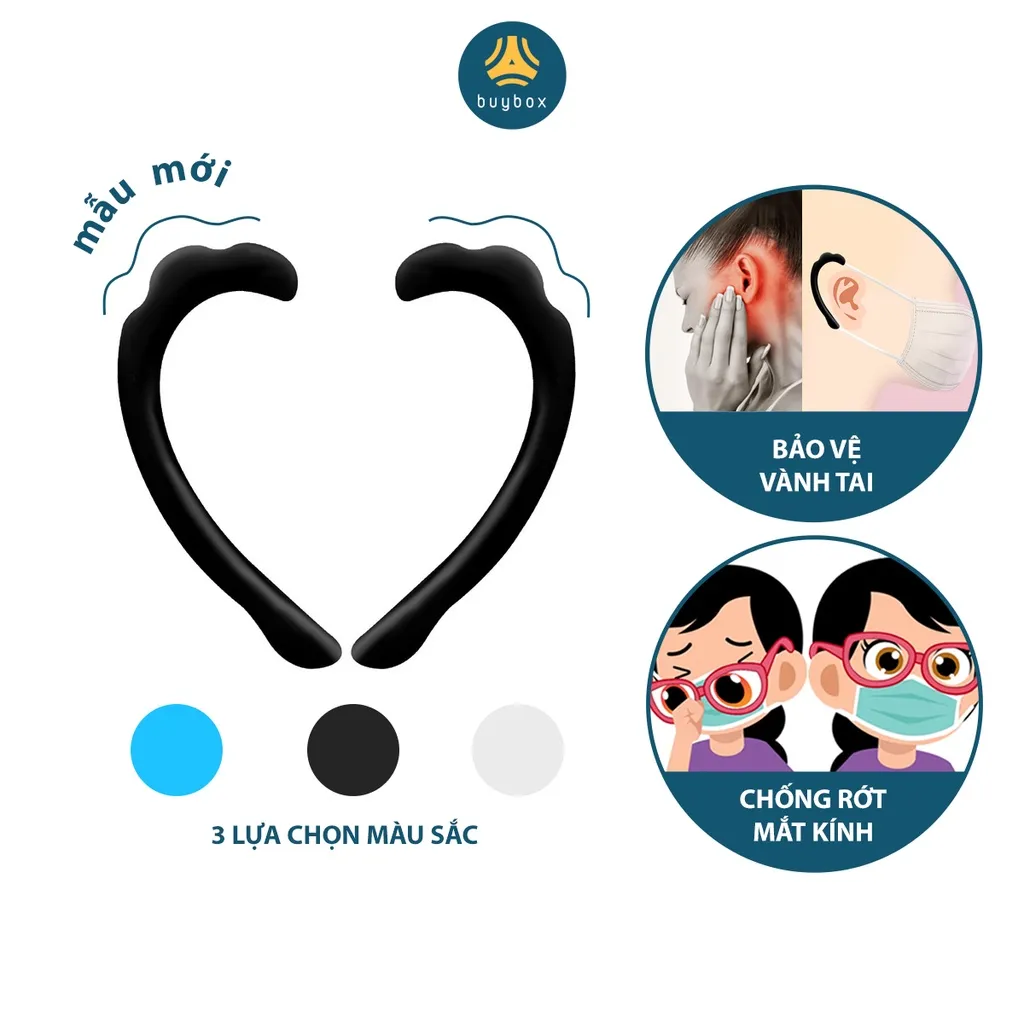 Ảnh Quai đeo khẩu trang silicone có gợn sóng đệm êm vành tai chống hằn đỏ_BuyBox_BBPK195 2