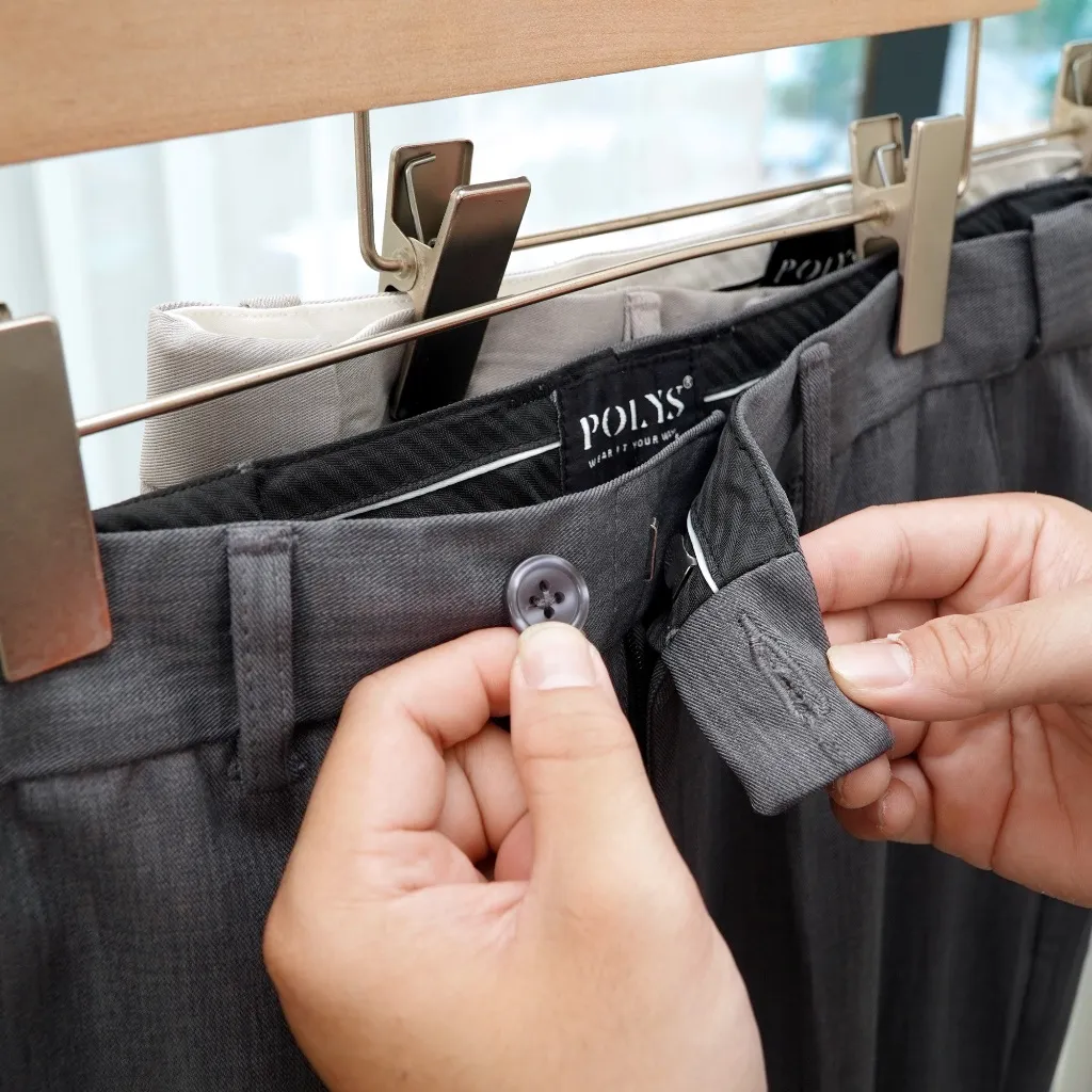 Ảnh Quần Âu Dài và Quần Short lưng đai chun ẩn, vải Tuyết Mưa mềm mịn, form regular brand POLYS 3