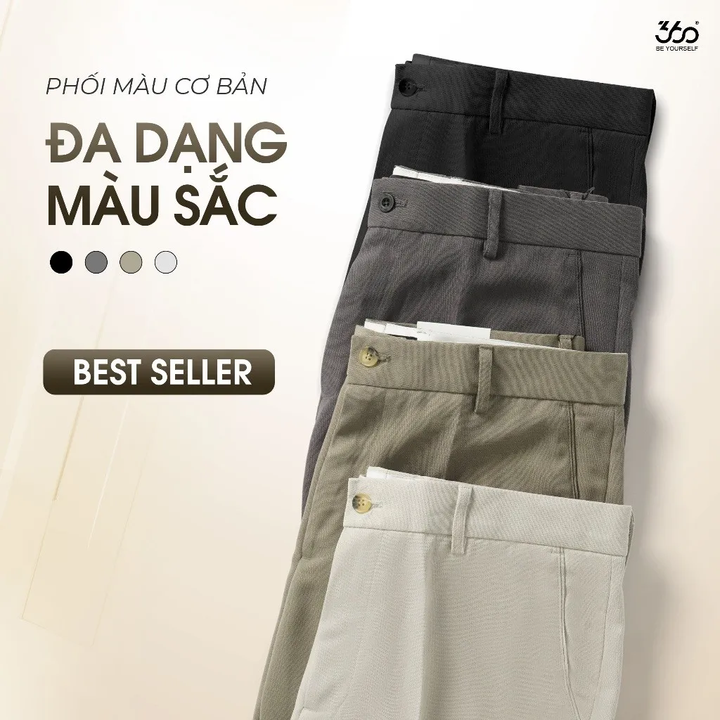 Ảnh Quần âu nam cạp 3 lớp cao cấp 360 Boutique quần tây dài kiểu Hàn Quốc co giãn, thoải mái - QACOL420 3