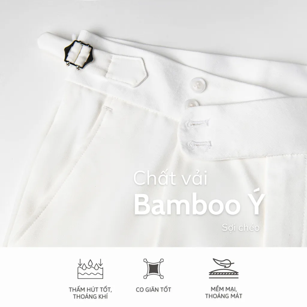 Ảnh Quần âu nam cạp cao sidetab ARMCEO Atus form dáng baggy suông tôn dáng Hàn Quốc, chất liệu bamboo ý cao cấp -A05 2