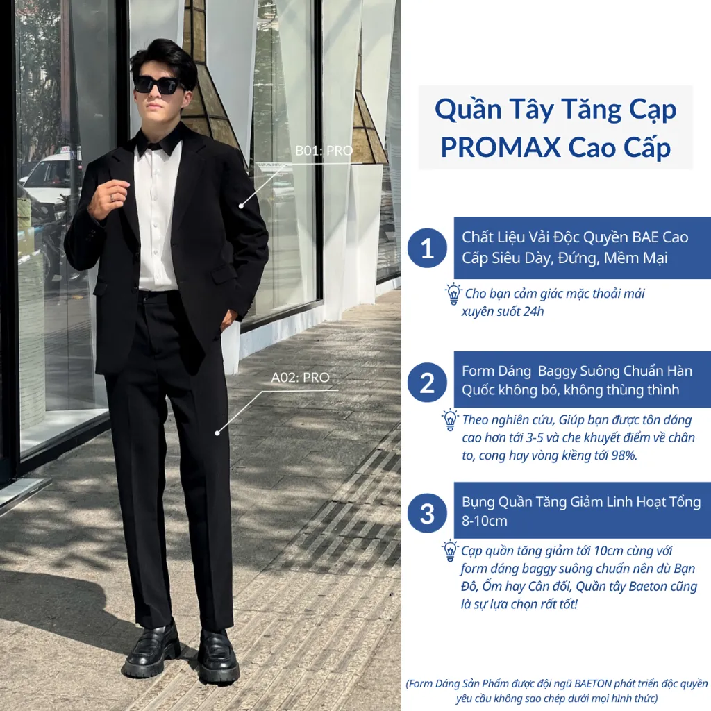 Ảnh Quần âu nam đen cạp cao dáng baggy suông ARMCEO Smart Cool hack dáng cạp điều chỉnh tăng giảm thông minh 5 màu -A02 2