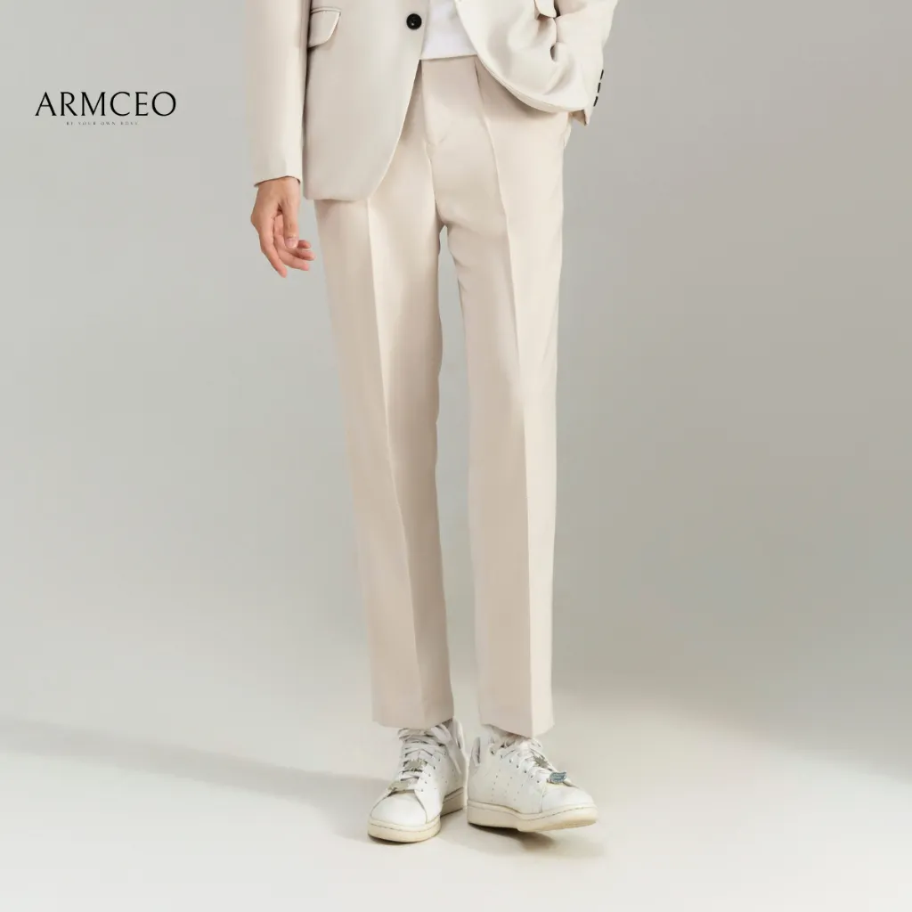 Ảnh Quần âu nam đen cạp cao dáng baggy suông ARMCEO Smart Cool hack dáng cạp điều chỉnh tăng giảm thông minh 5 màu -A02 4