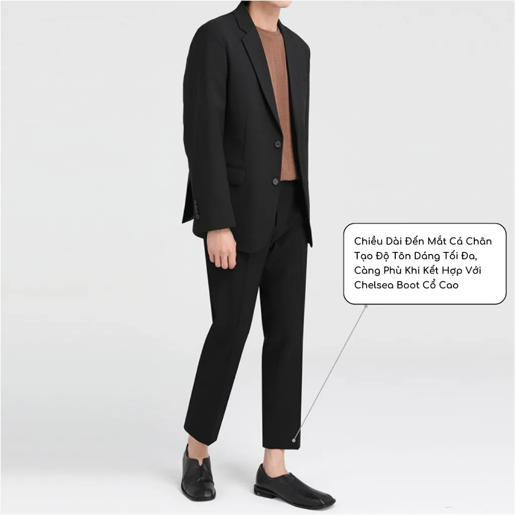 Ảnh Quần âu nam đen dáng baggy Baeton Aiden cạp cao tôn dáng, co giãn thoải mái-A01 4