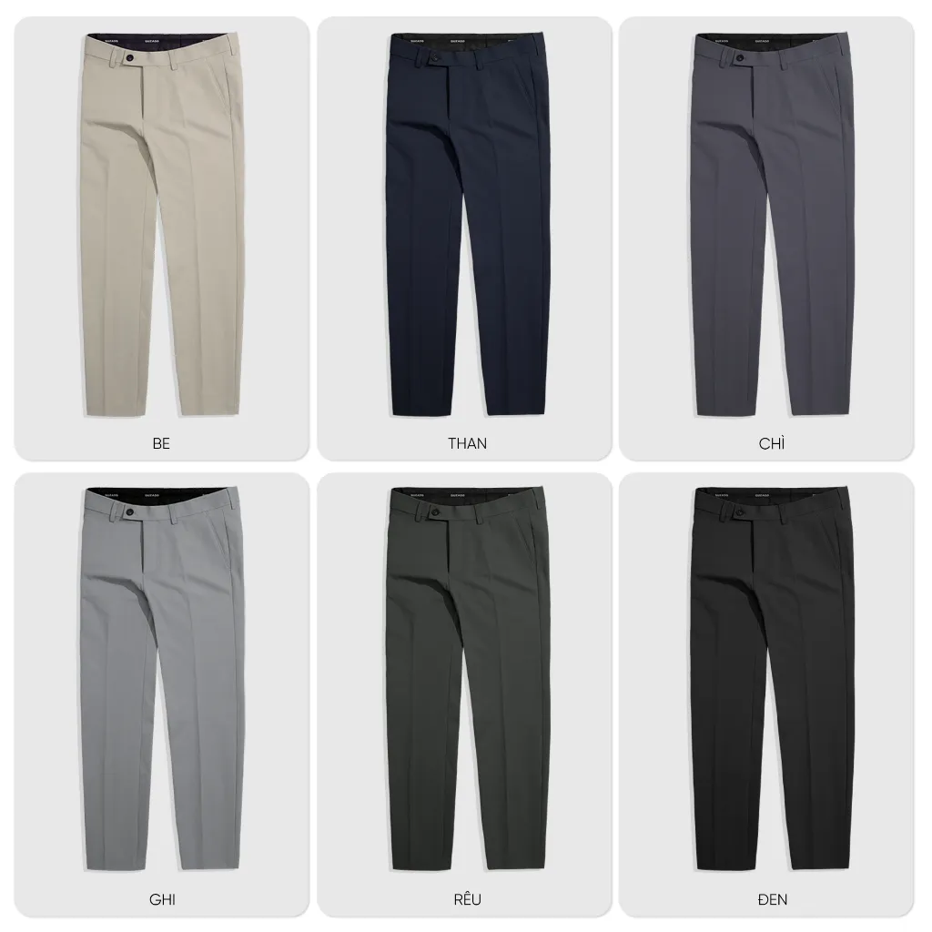 Ảnh Quần Âu Nam GUZADO Cao Cấp Vải KaKi Dày Dặn, Kiểu Dáng Slimfit Hiện Đại, Phong Cách Công Sở GTR01S 2
