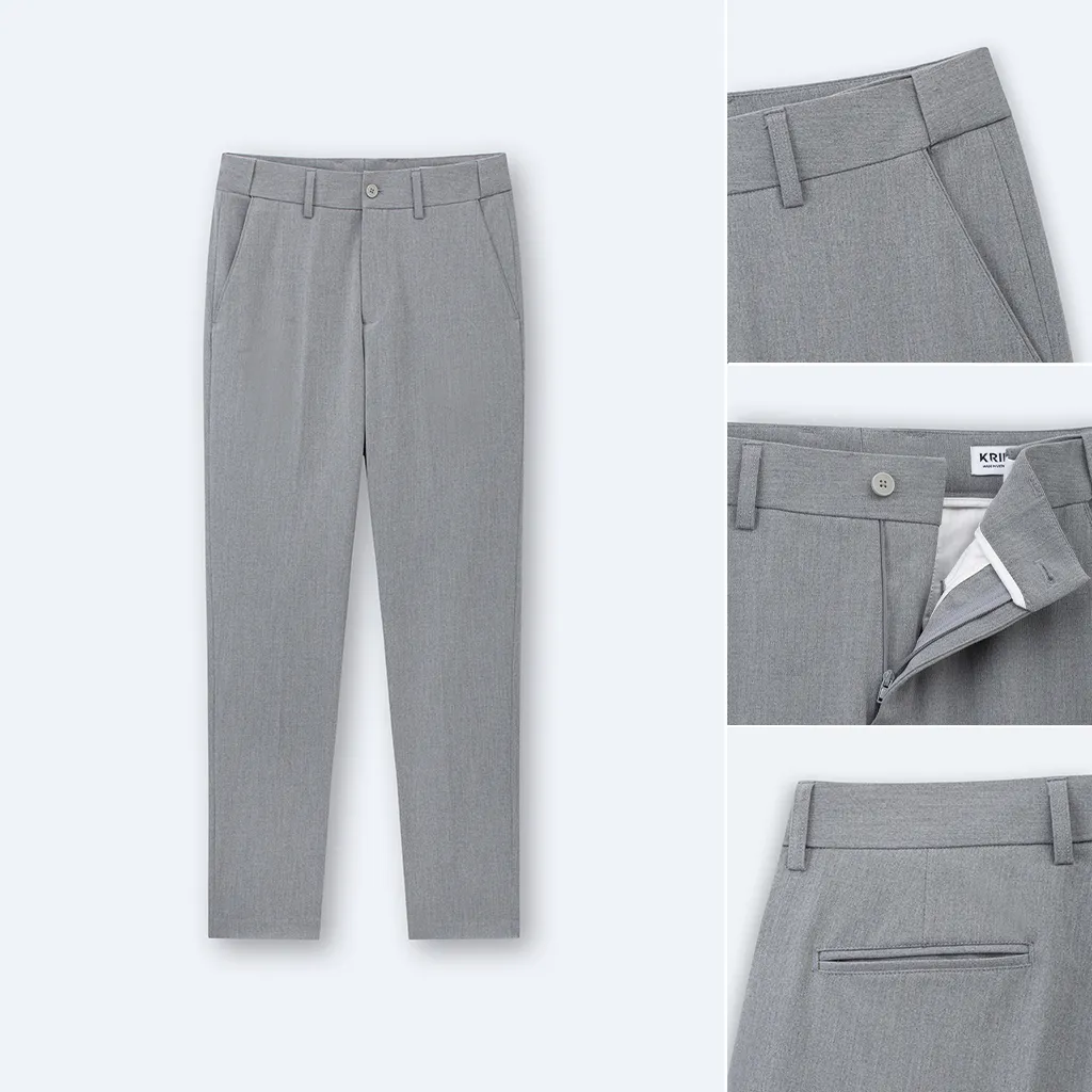 Ảnh Quần Âu Nam Local Brand KRIK Form Slimfit Chất Liệu Poly Cao Cấp Không Bai Xù Có Cạp Chun Tăng Giảm Linh Hoạt QA7010 4
