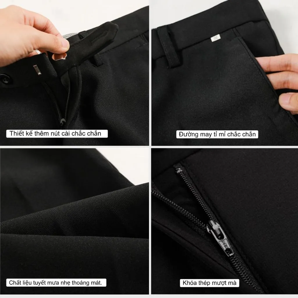 Ảnh Quần Âu Nam MANDO Quần Tây Nam Công Sở Ống Côn Cao Cấp Form Đứng Basic Unisex Thời Trang Hàn Quốc QAN01 4