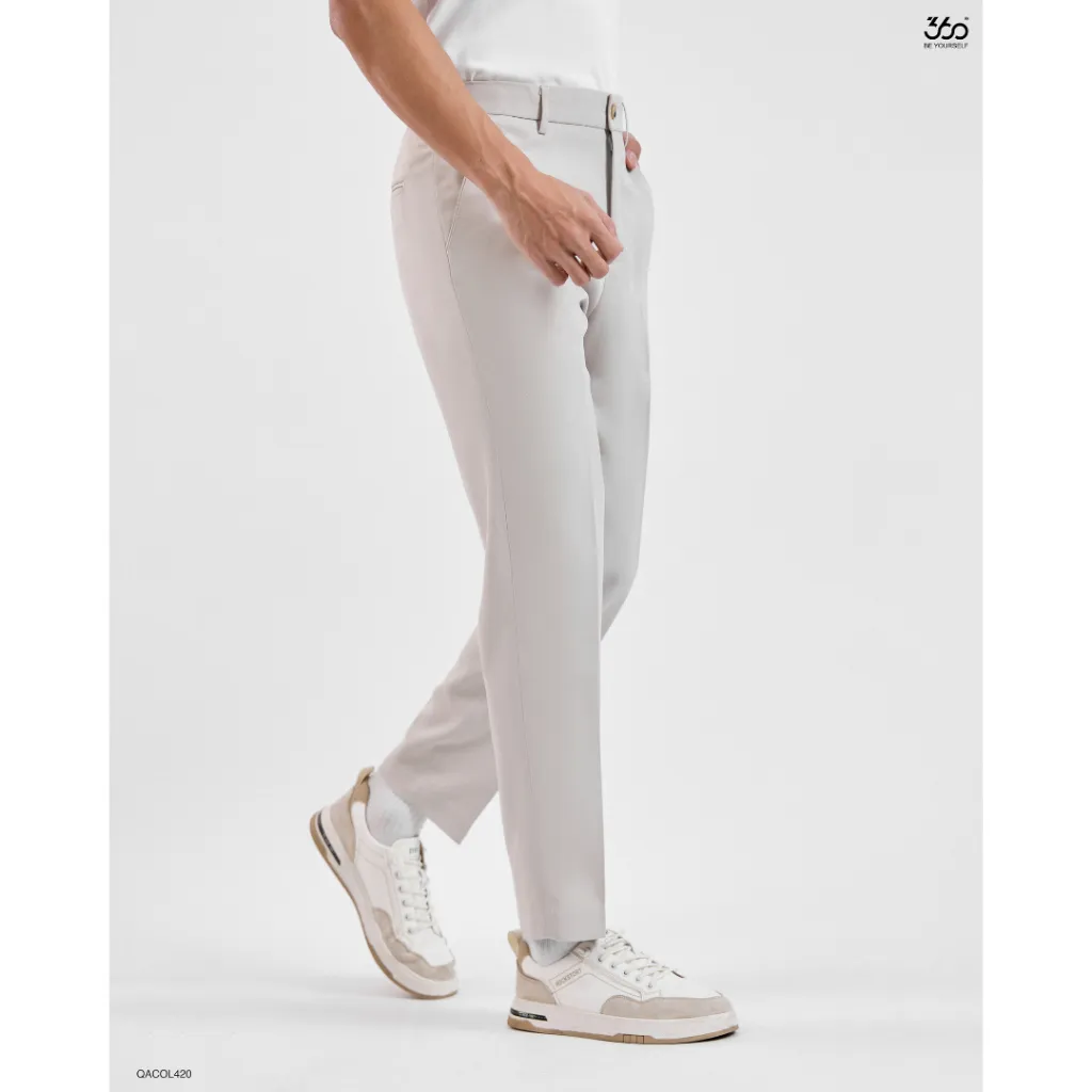 Ảnh Quần âu nam màu be hàng xưởng xuất dư quần tây dài form slim crop vải dày dặn chống nhăn quần âu cạp ép cao cấp 1