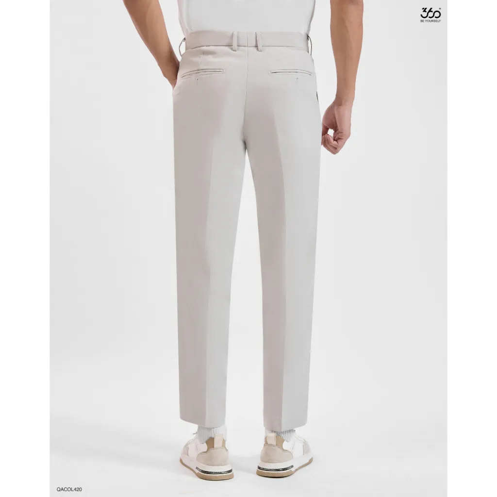 Ảnh Quần âu nam màu be hàng xưởng xuất dư quần tây dài form slim crop vải dày dặn chống nhăn quần âu cạp ép cao cấp 2