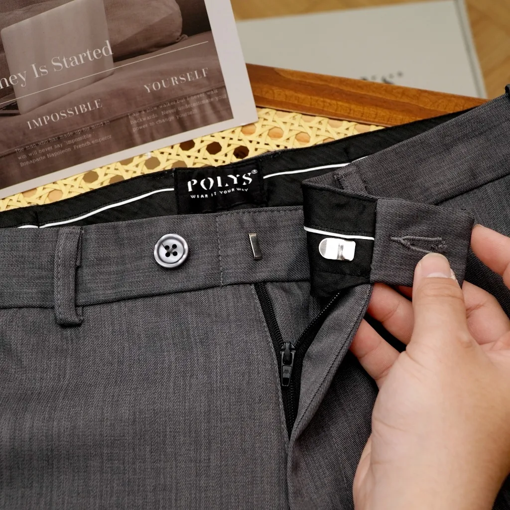 Ảnh Quần âu nam POLYS Fullbox, form suông, lưng chun ẩn tinh tế, chất co giãn 2 chiều, QUẦN ÂU DÀI 4