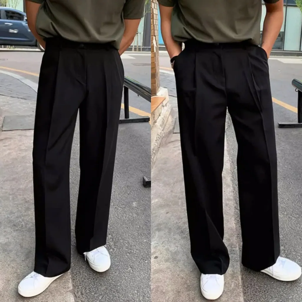 Ảnh Quần Ấu Ống Suông Mando Dáng Đứng Form Vải Kaki Chéo Hàn Cao Cấp Trouser Menswear Màu Đen - TRS014 2